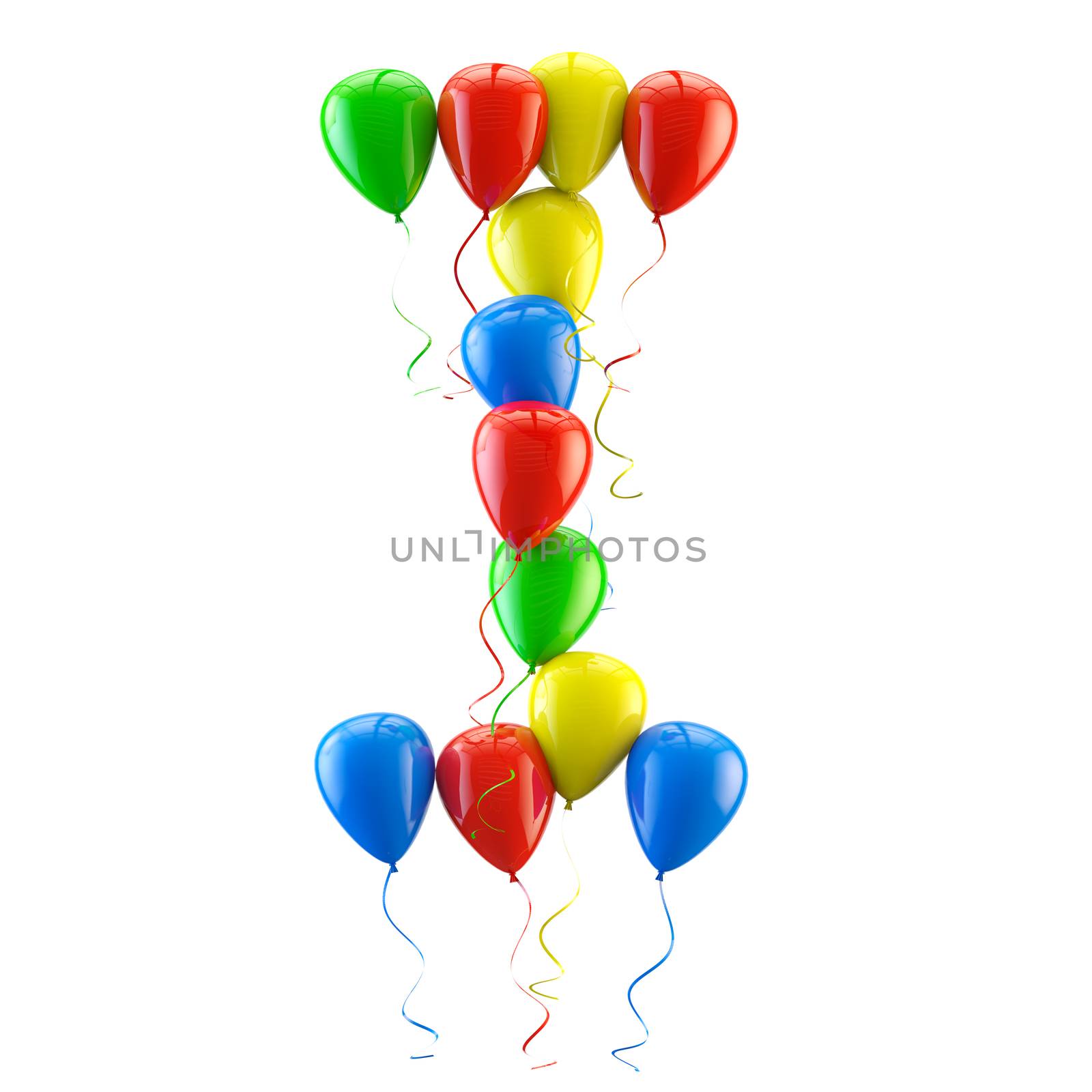 3D rendering Colorful balloons letters isolated over white. by carloscastilla