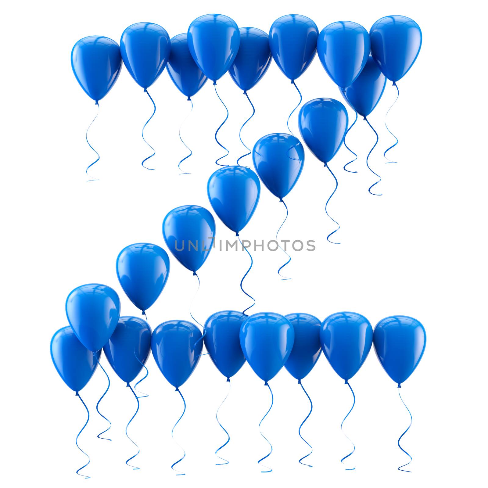 3D rendering Colorful balloons letters isolated over white. by carloscastilla