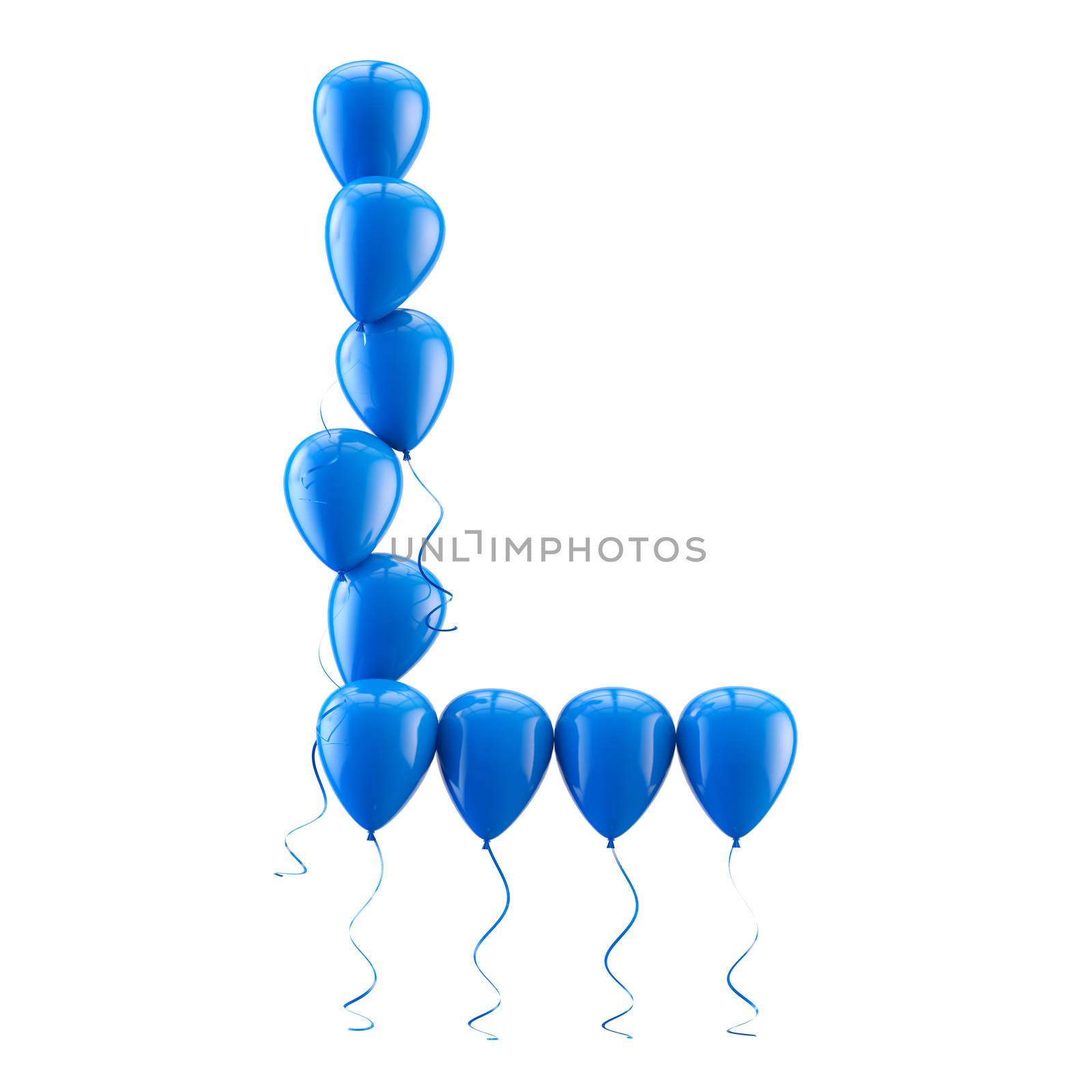 3D rendering.Funny balloons letter for  birthday party and celebrations