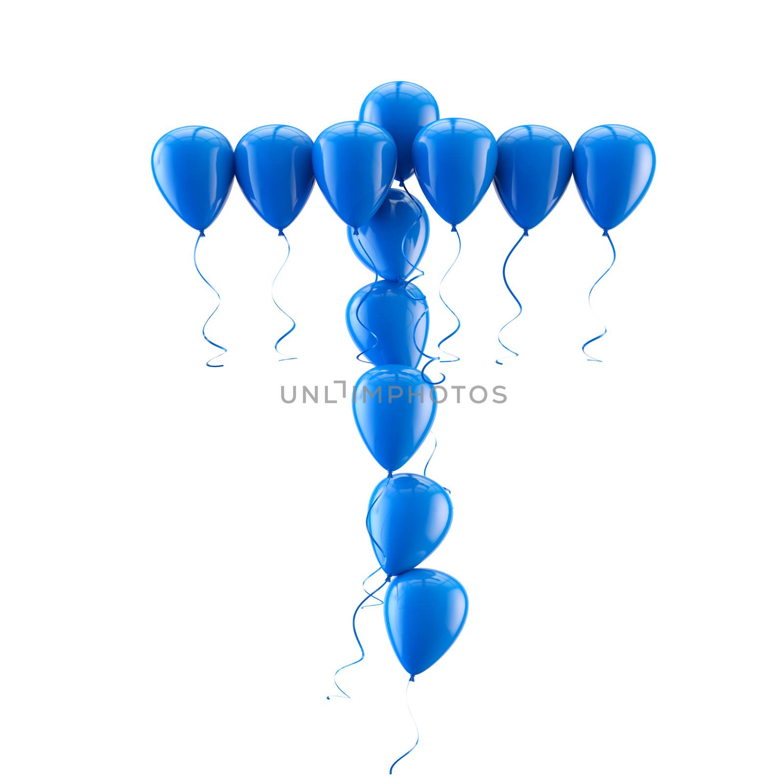 3D rendering.Funny balloons letter for  birthday party and celebrations