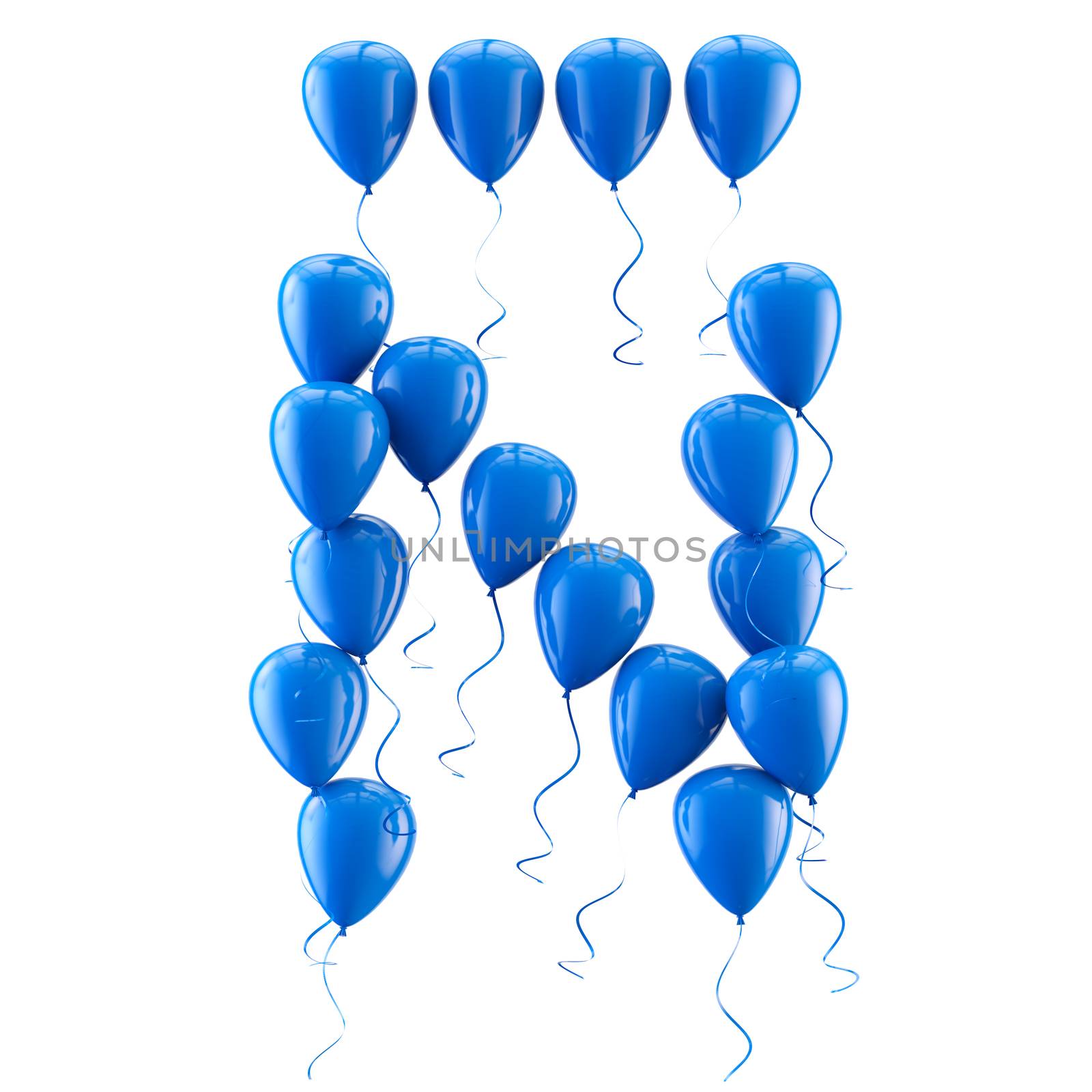 3D rendering.Funny balloons letter for  birthday party and celebrations