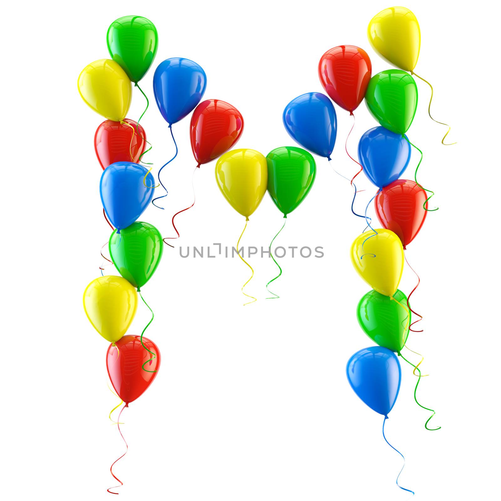 3D rendering Colorful balloons letters isolated over white. by carloscastilla