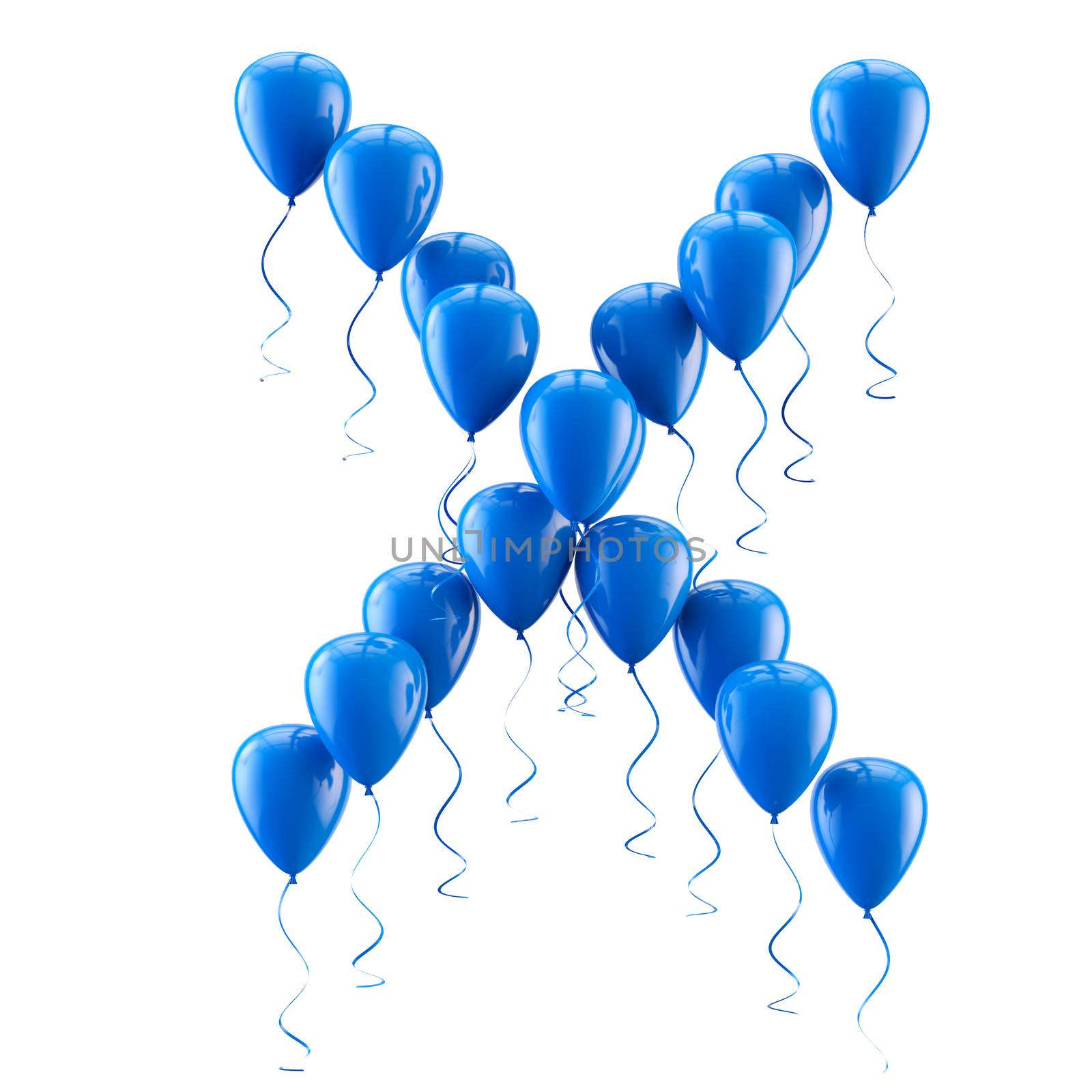 3D rendering.Funny balloons letter for  birthday party and celebrations