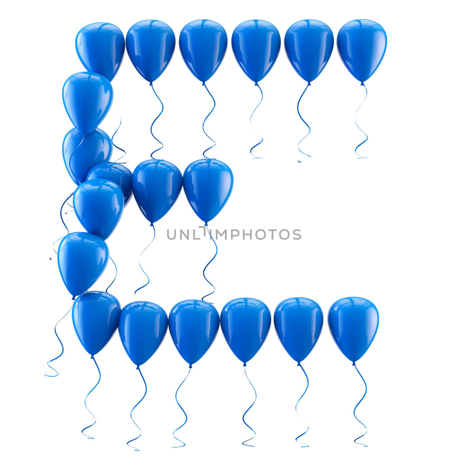 3D rendering.Funny balloons letter for  birthday party and celebrations