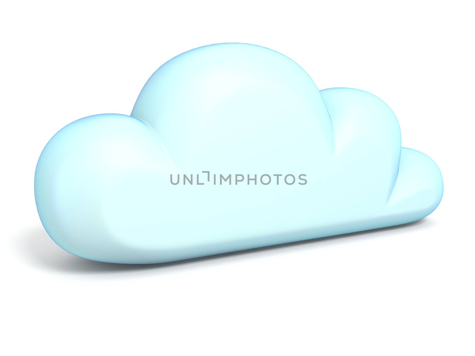 Cloud icon 3D rendering isolated on white background