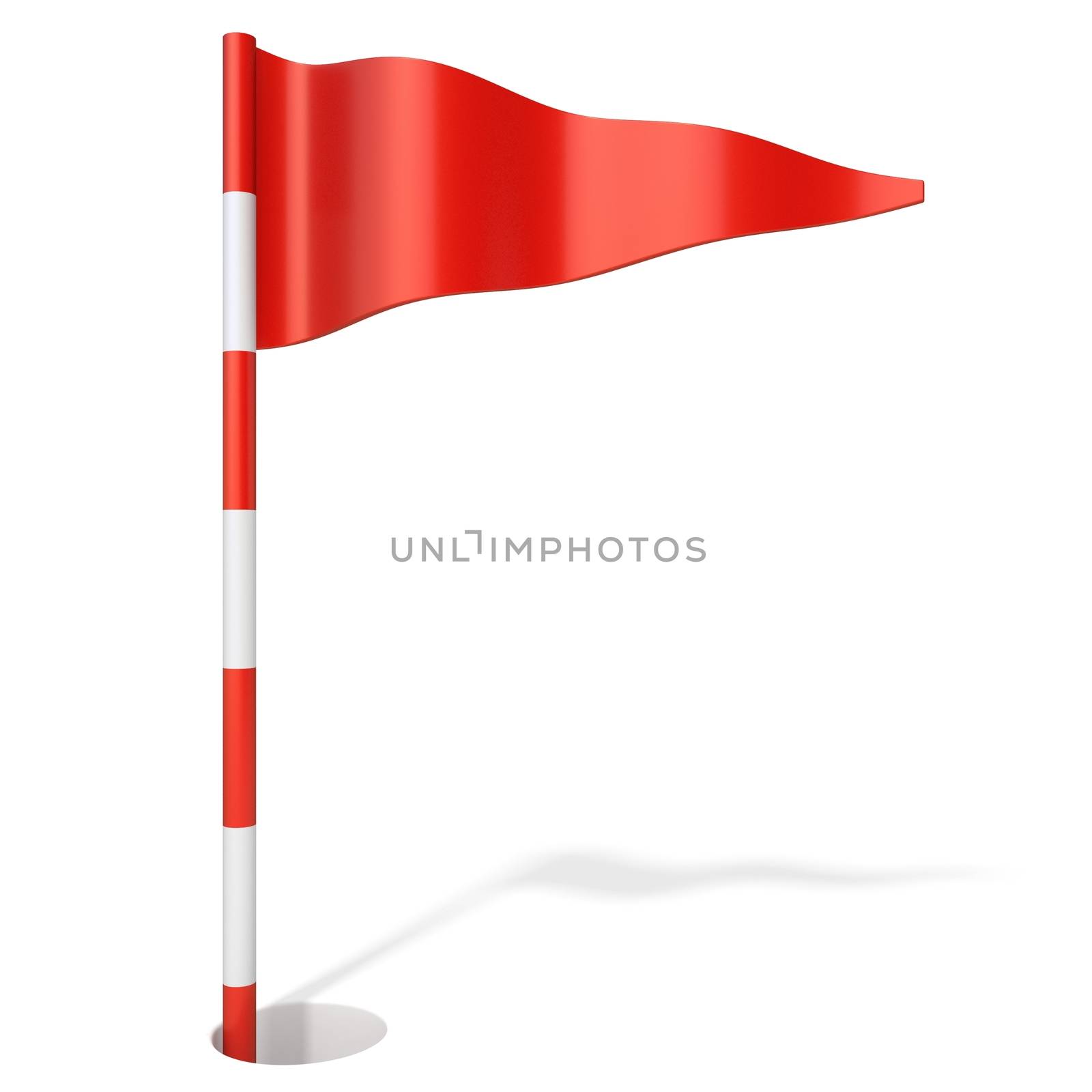 Red golf flag in hole cartoon 3D by djmilic