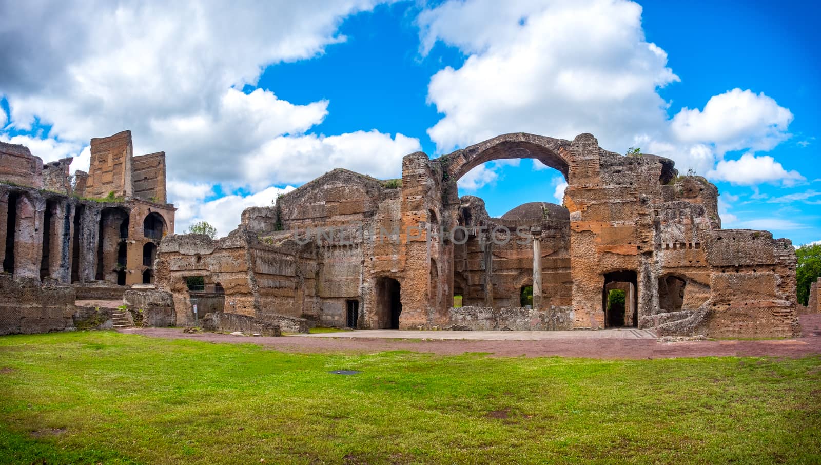 Grand Thermae or Grandi Terme area in Villa Adriana or Hadrians Villa archaeological site of UNESCO in Tivoli - Rome - Lazio - Italy .