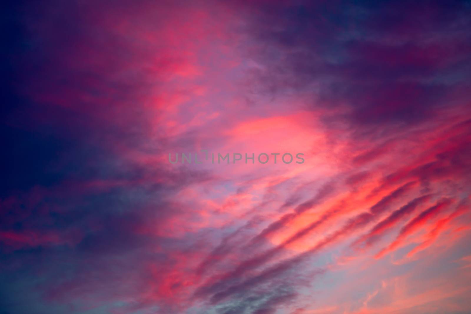 colorful dramatic sky with cloud at sunset by Anelik