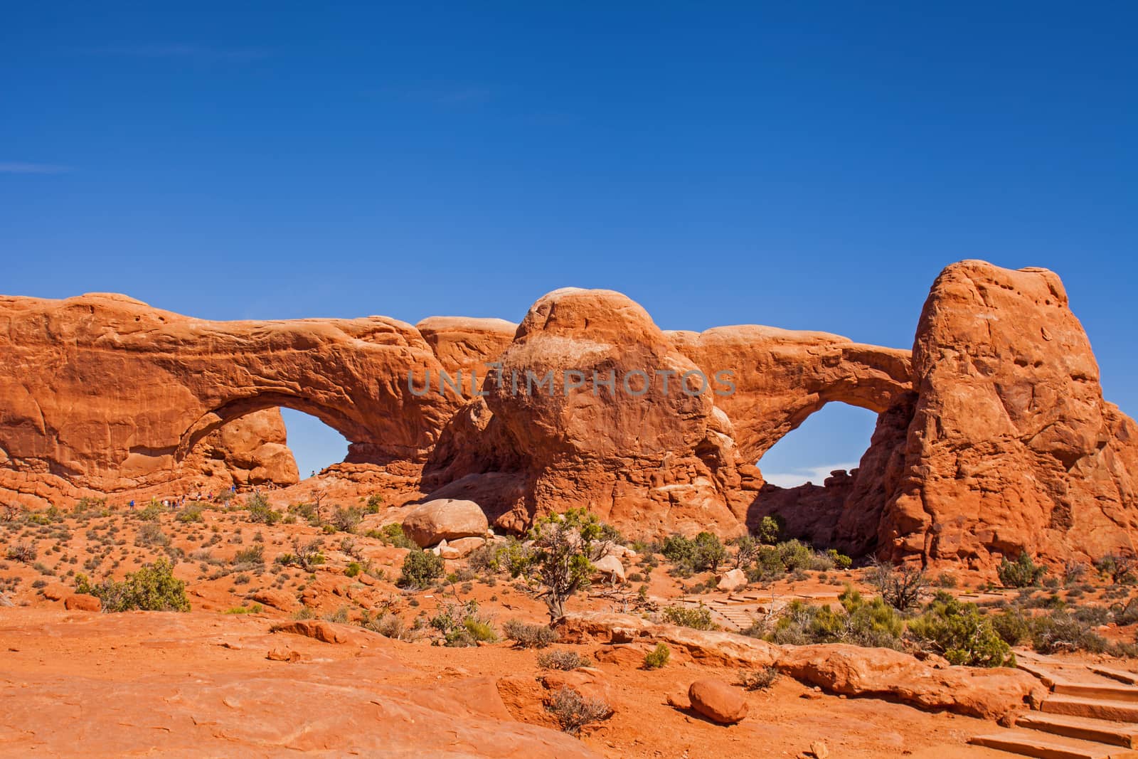 The North and South windows, the origin of the "Windows Section" of Arches National Park in Utah, USA