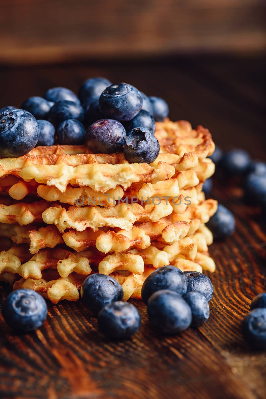Stack of Waffles with Blueberry. by Seva_blsv