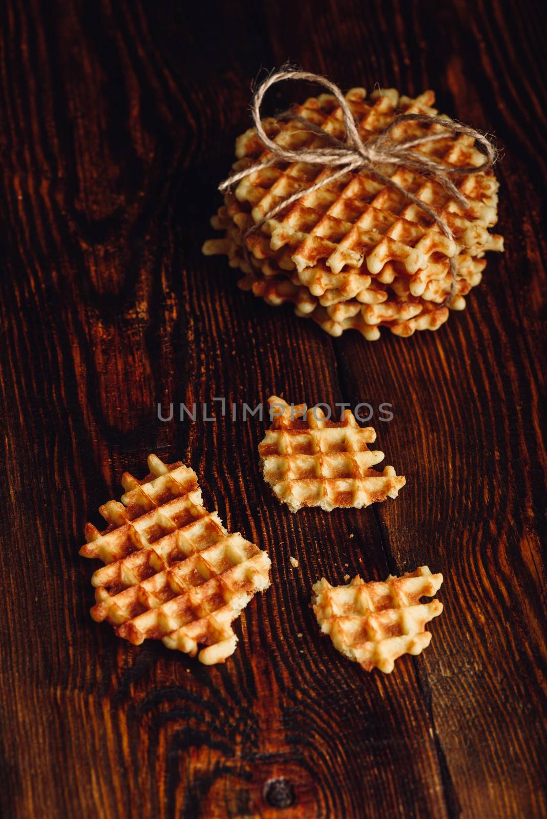 Waffles on Wooden Surface. by Seva_blsv