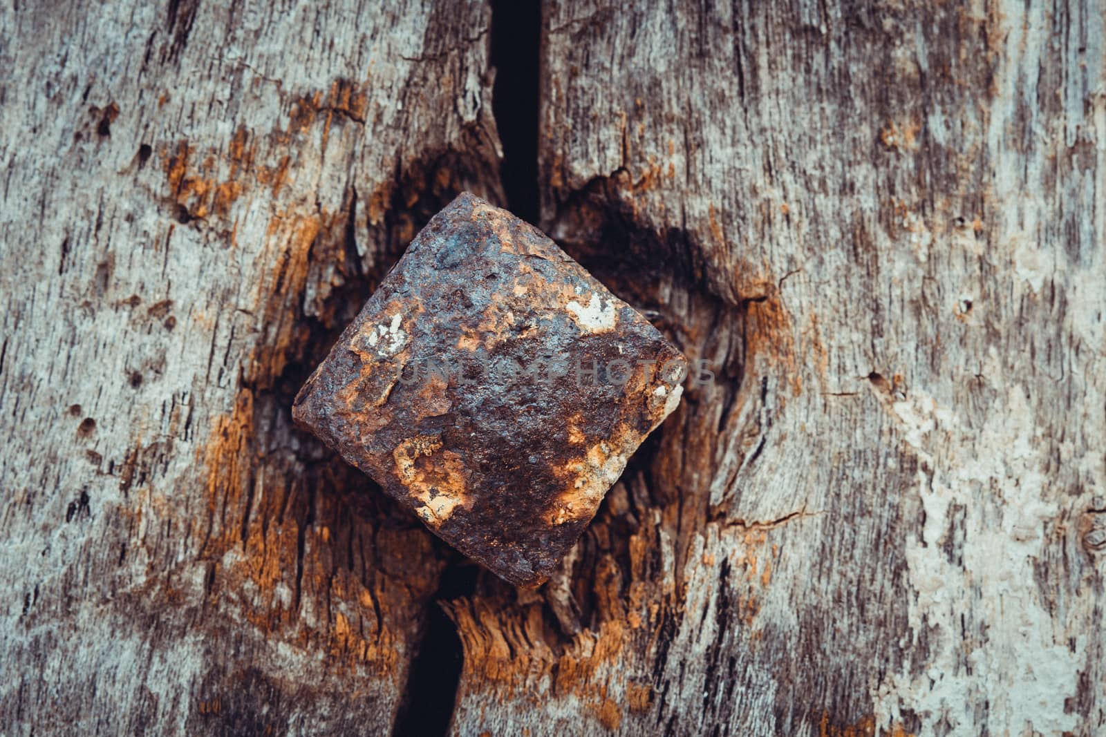 Background-headed iron nails, a rusty old dirty  by photosam