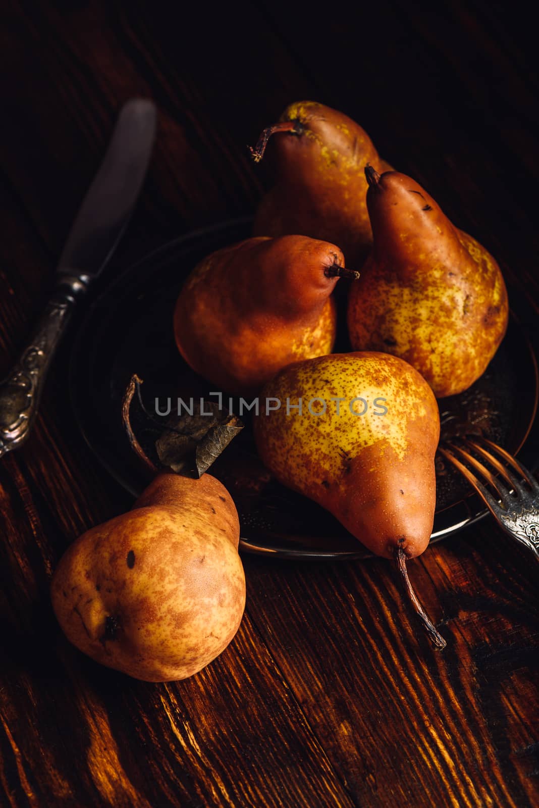 Few Golden Pears on Table. by Seva_blsv