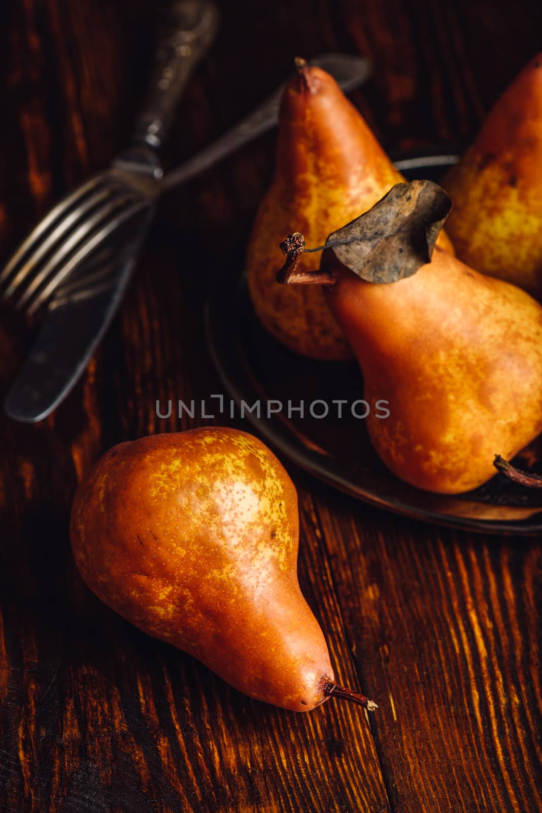 Few Golden Pears on Table. by Seva_blsv