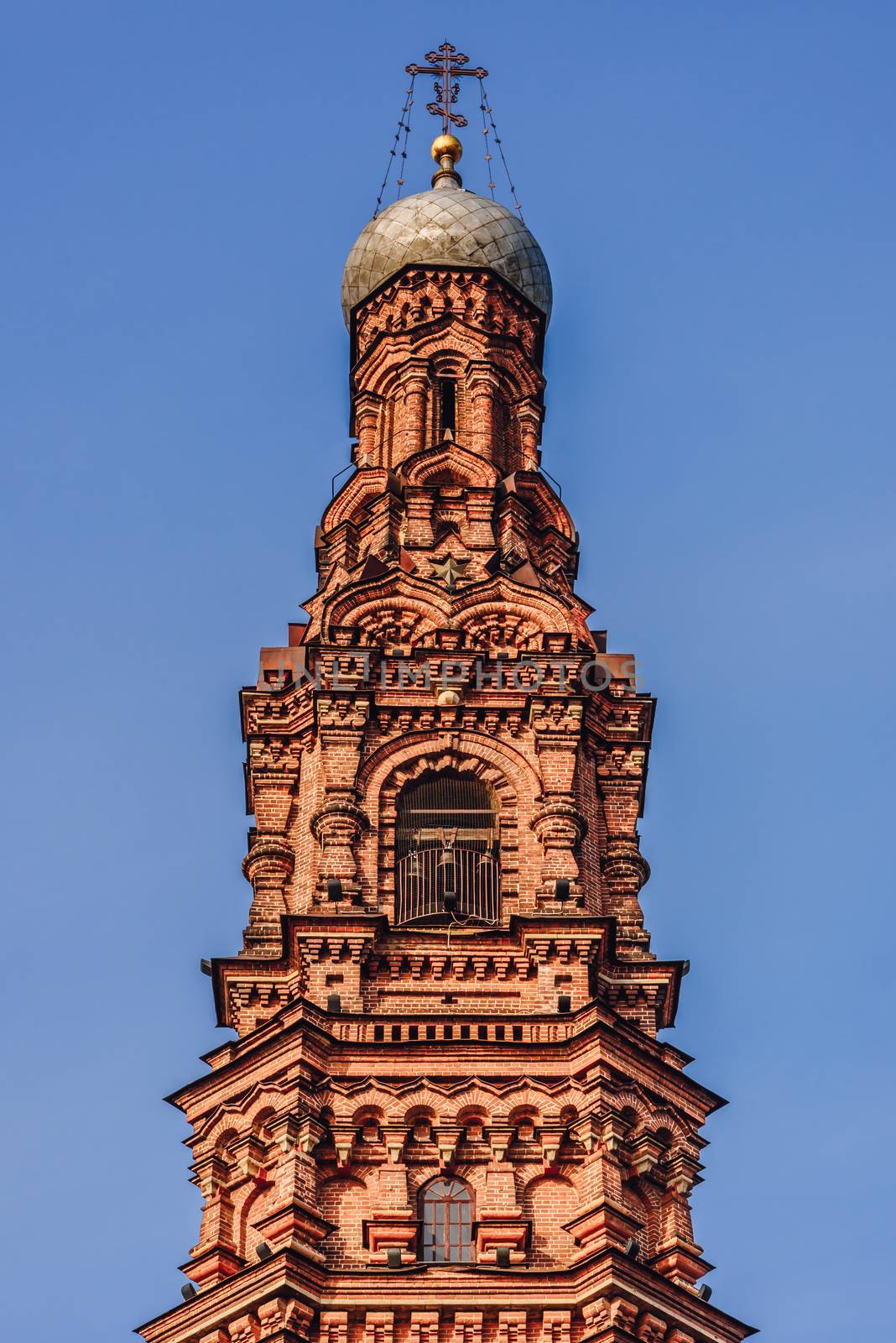 Bell Tower of Bogoyavlensky Cathedral - Epiphany Cathedral - in Kazan City.