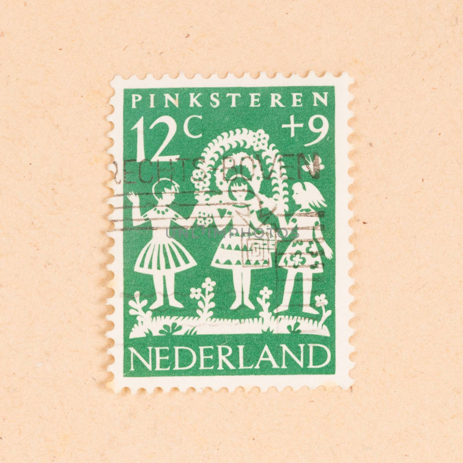 THE NETHERLANDS 1960: A stamp printed in the Netherlands shows t by michaklootwijk