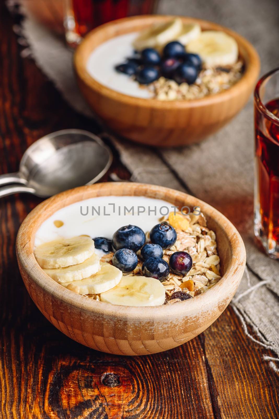 Two Bowl of Granola with Banana and Blueberry. by Seva_blsv