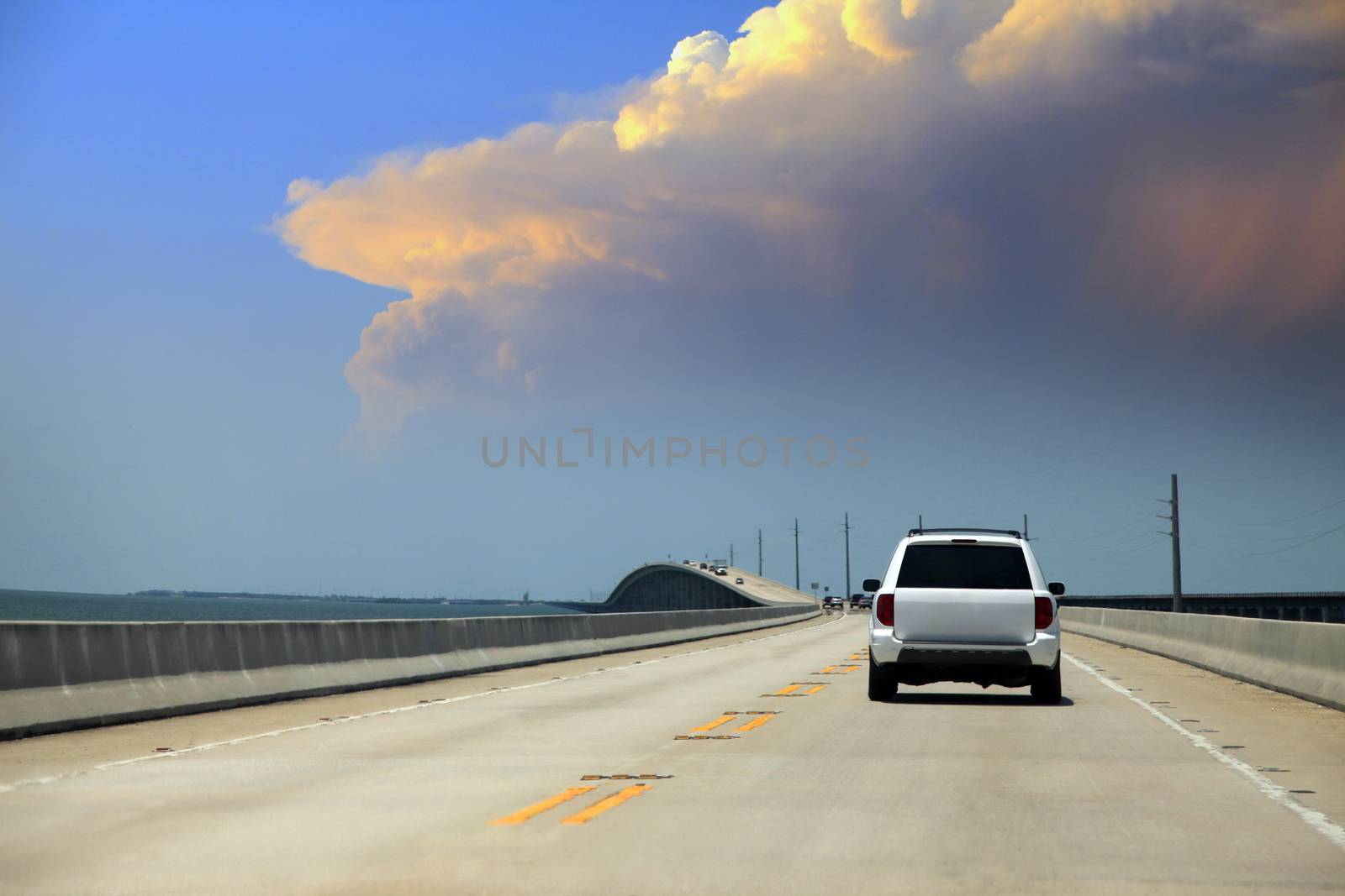 Beautiful endless road from Miami by friday