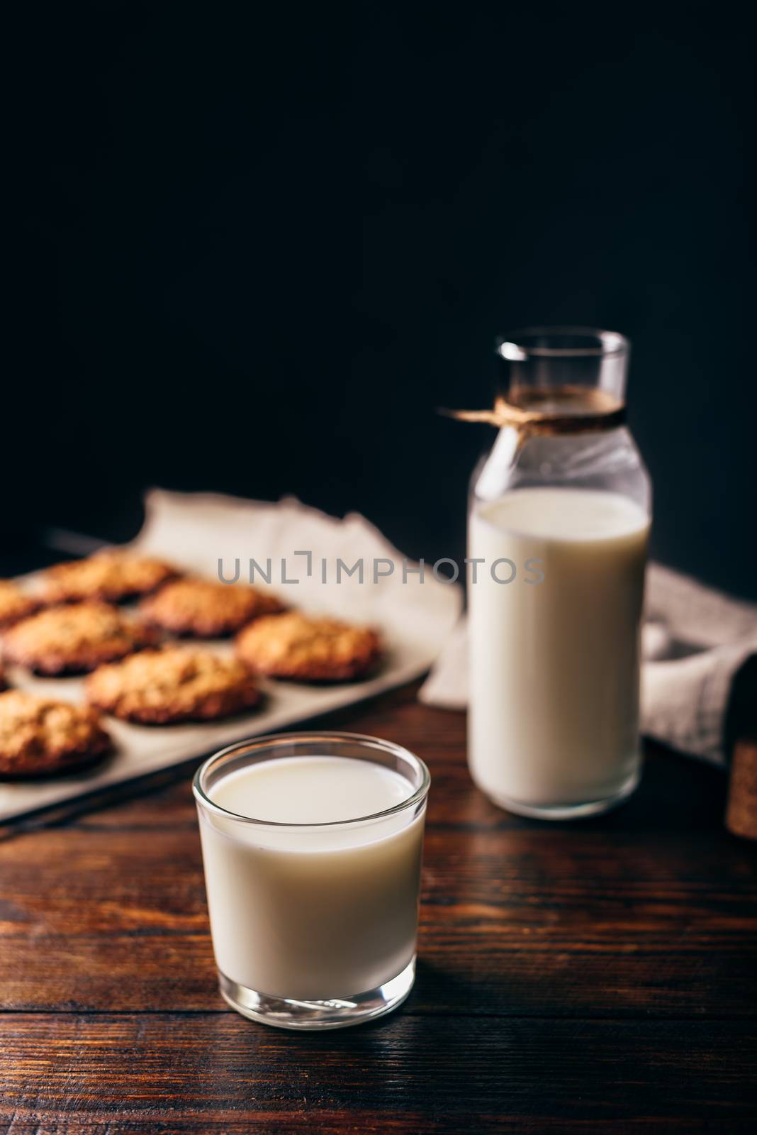 Glass of Milk and Oatmeal Cookies. by Seva_blsv