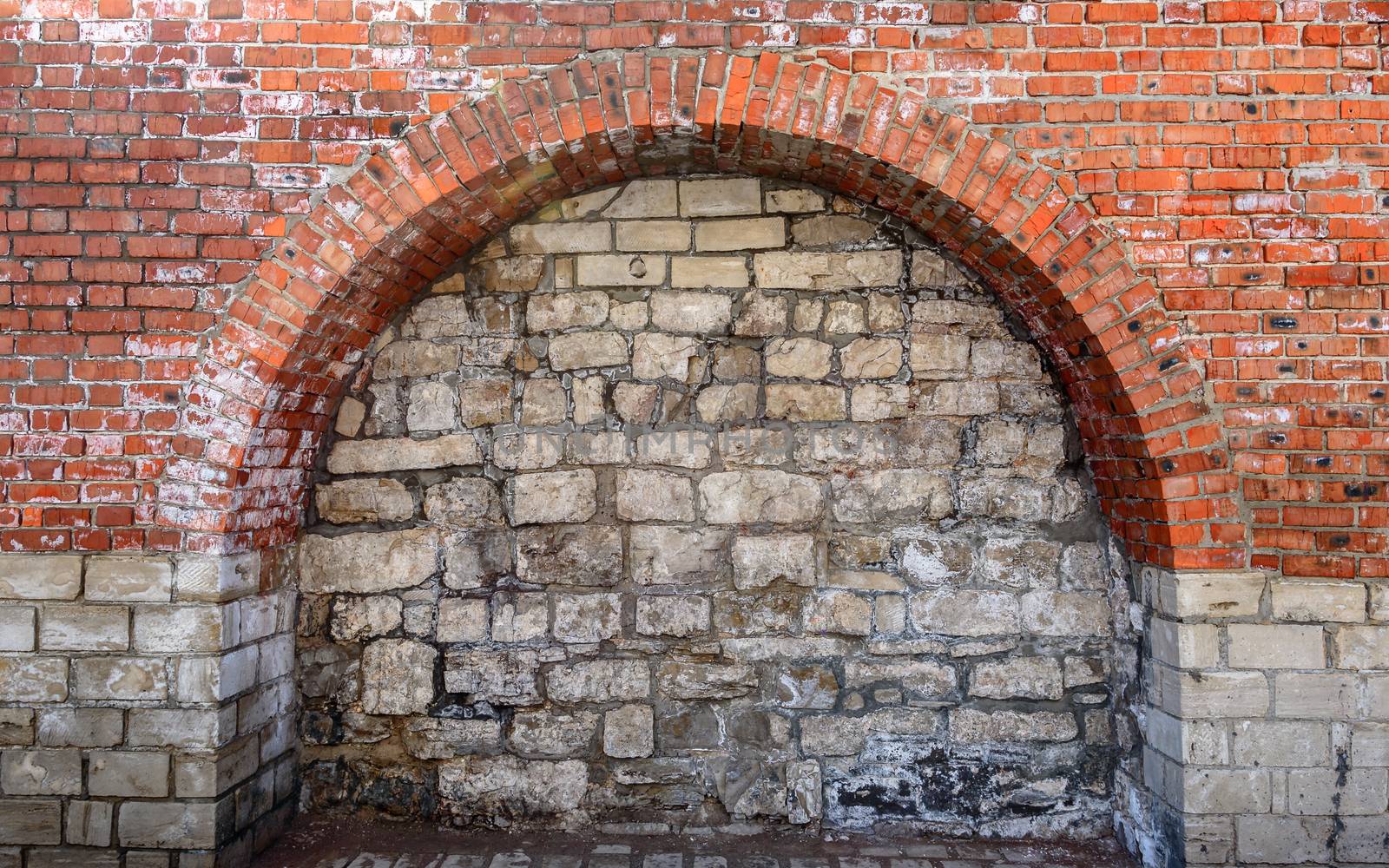 Background of Bricked Up Old Doorway Arch.