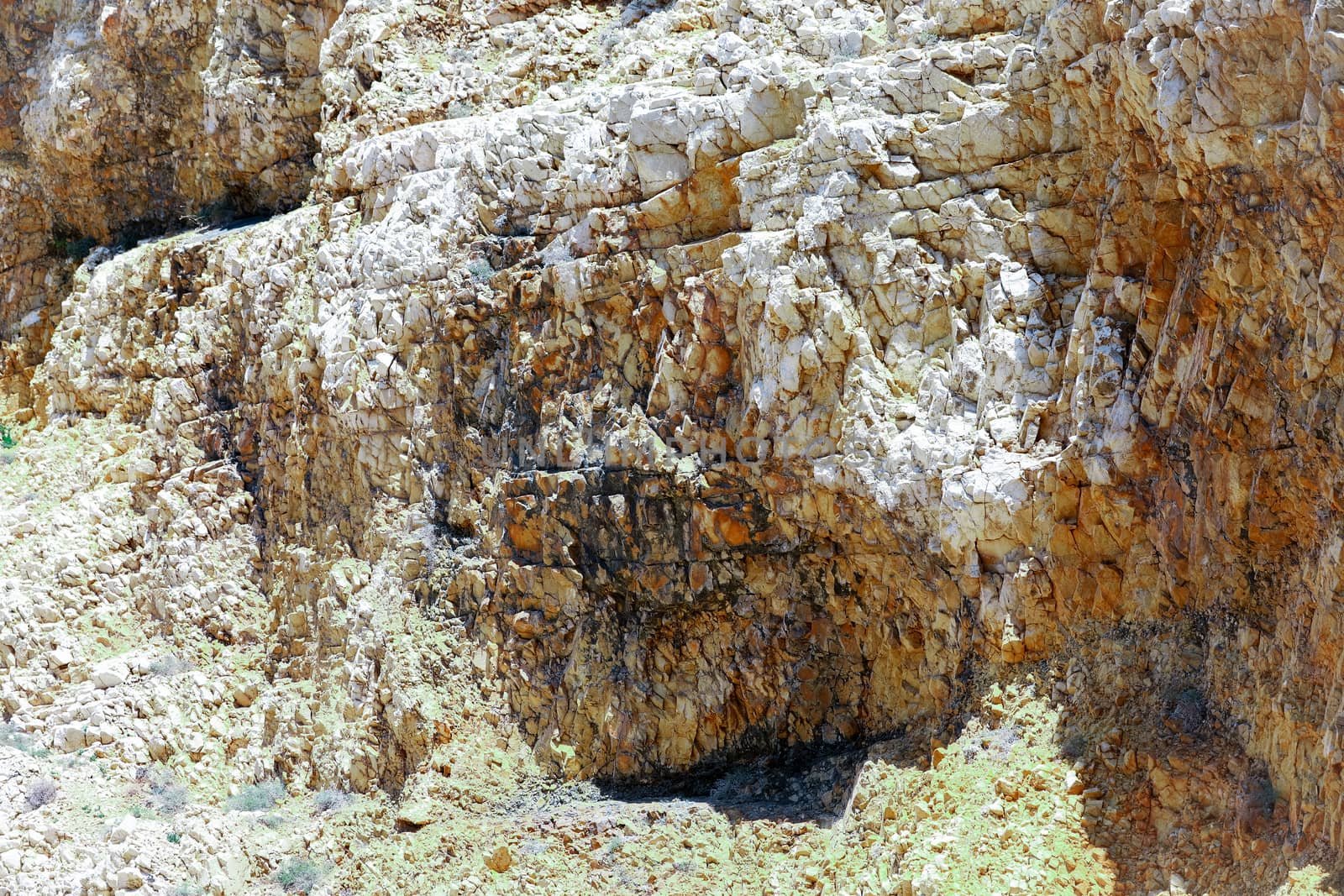 Bright and high contrast rocky stones at the marina in Croatia