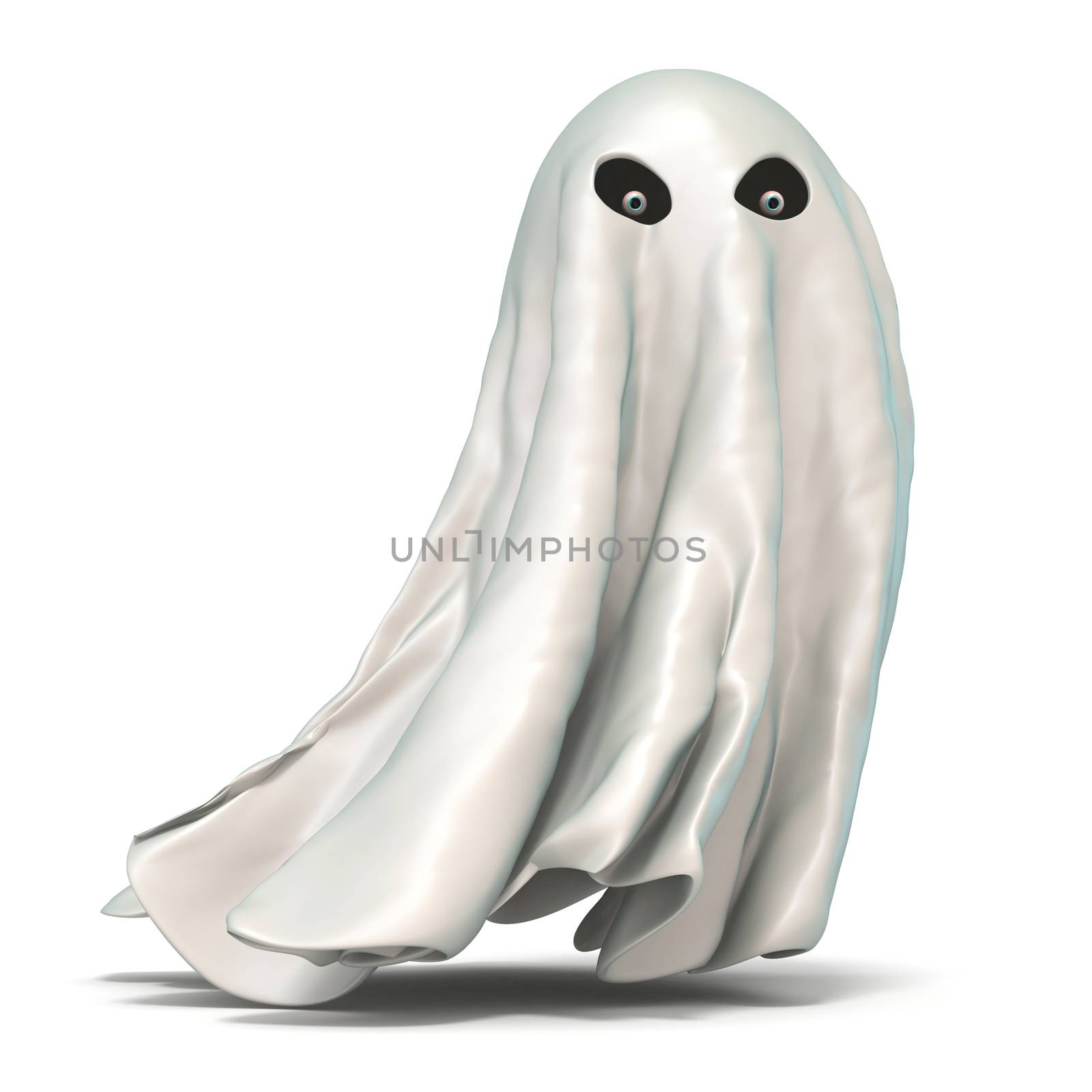 Ghost 3D rendering illustration isolated on white background