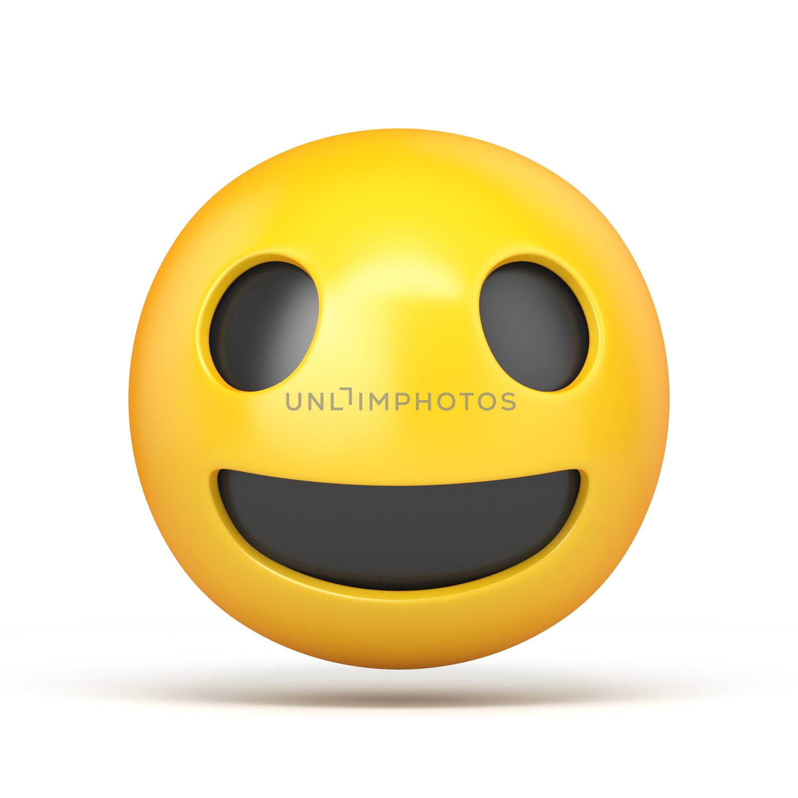 Happy emoticon 3D rendering illustration isolated on white background
