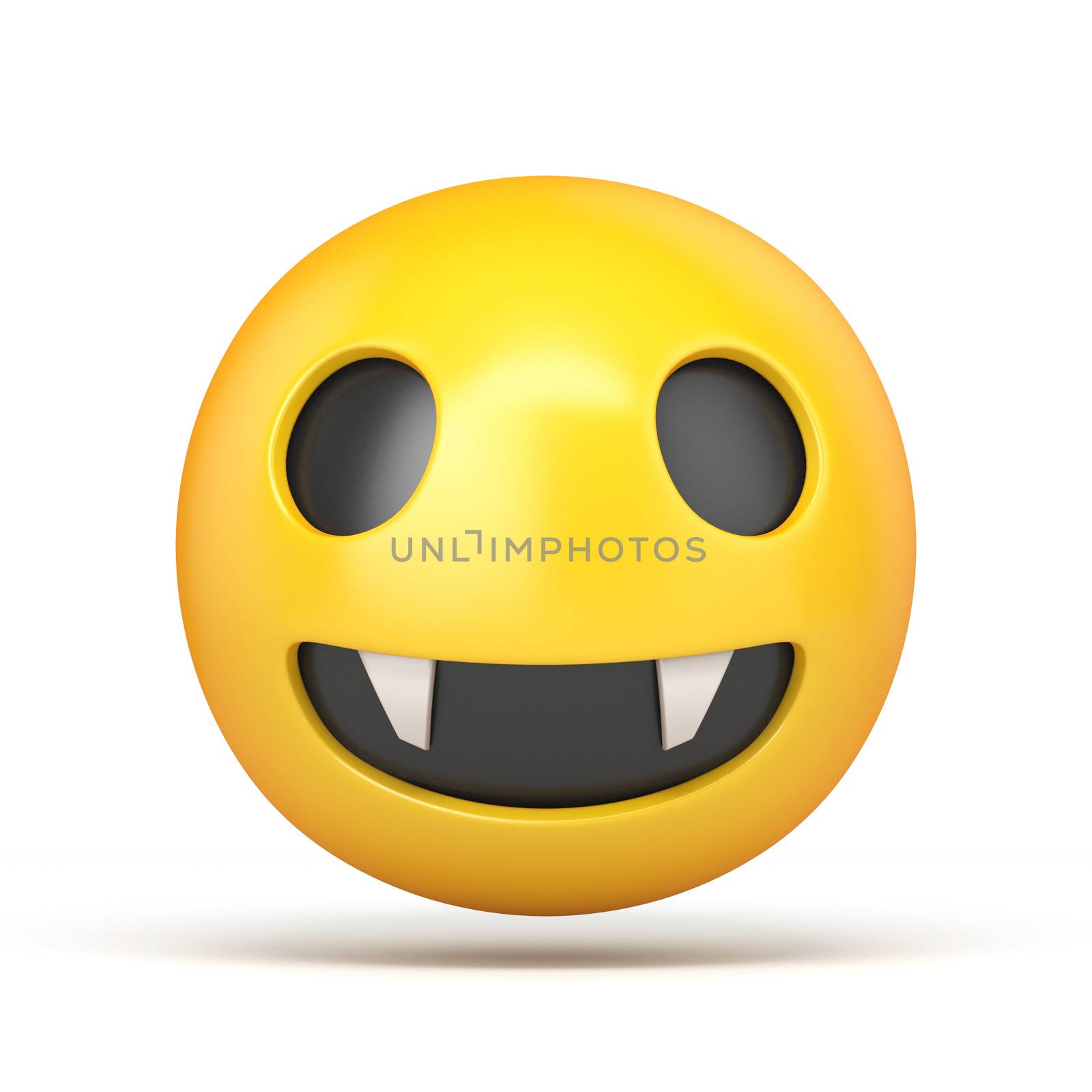 Vampire emoticon 3D rendering illustration isolated on white background