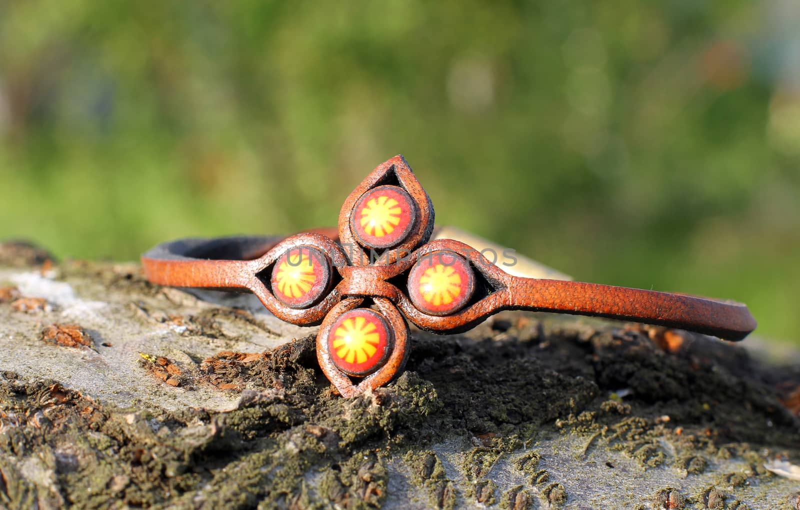 A leather bracelet eco style hand made