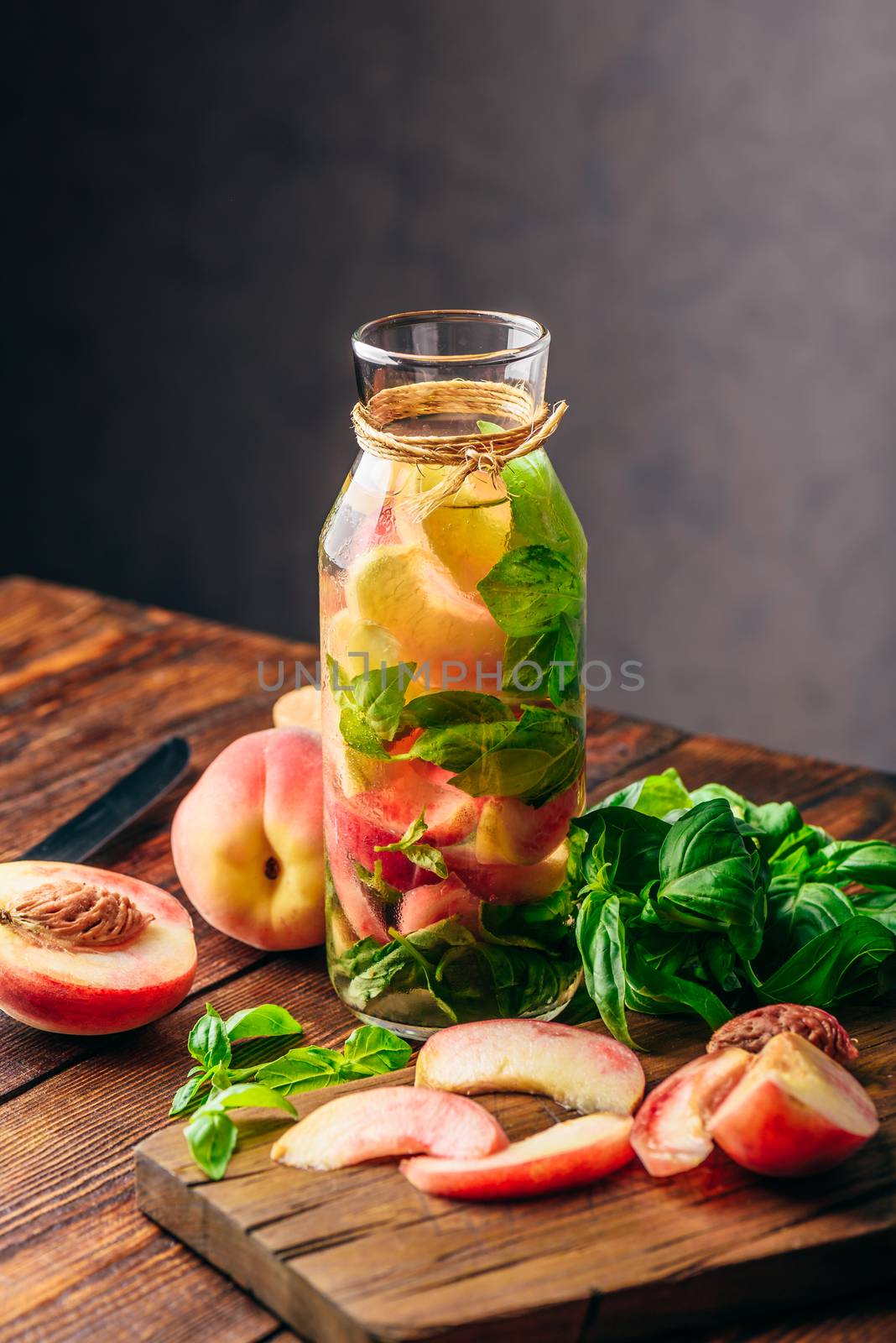 Flavored Water with Peach and Basil. by Seva_blsv