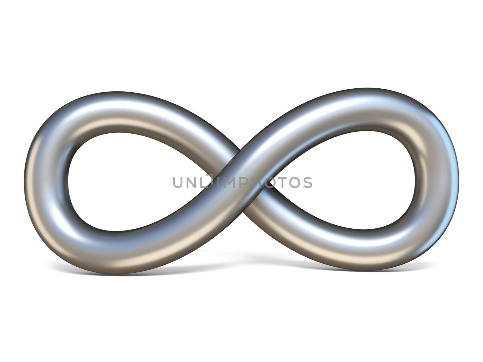 Infinite metal sign 3D render illustration isolated on white background