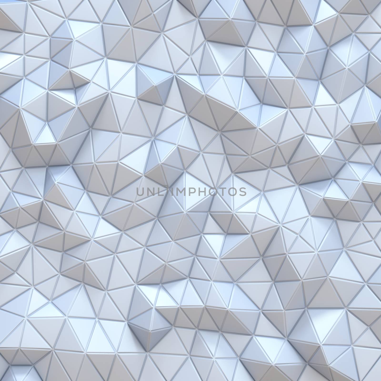 White modern abstract triangle background 3D render illustration