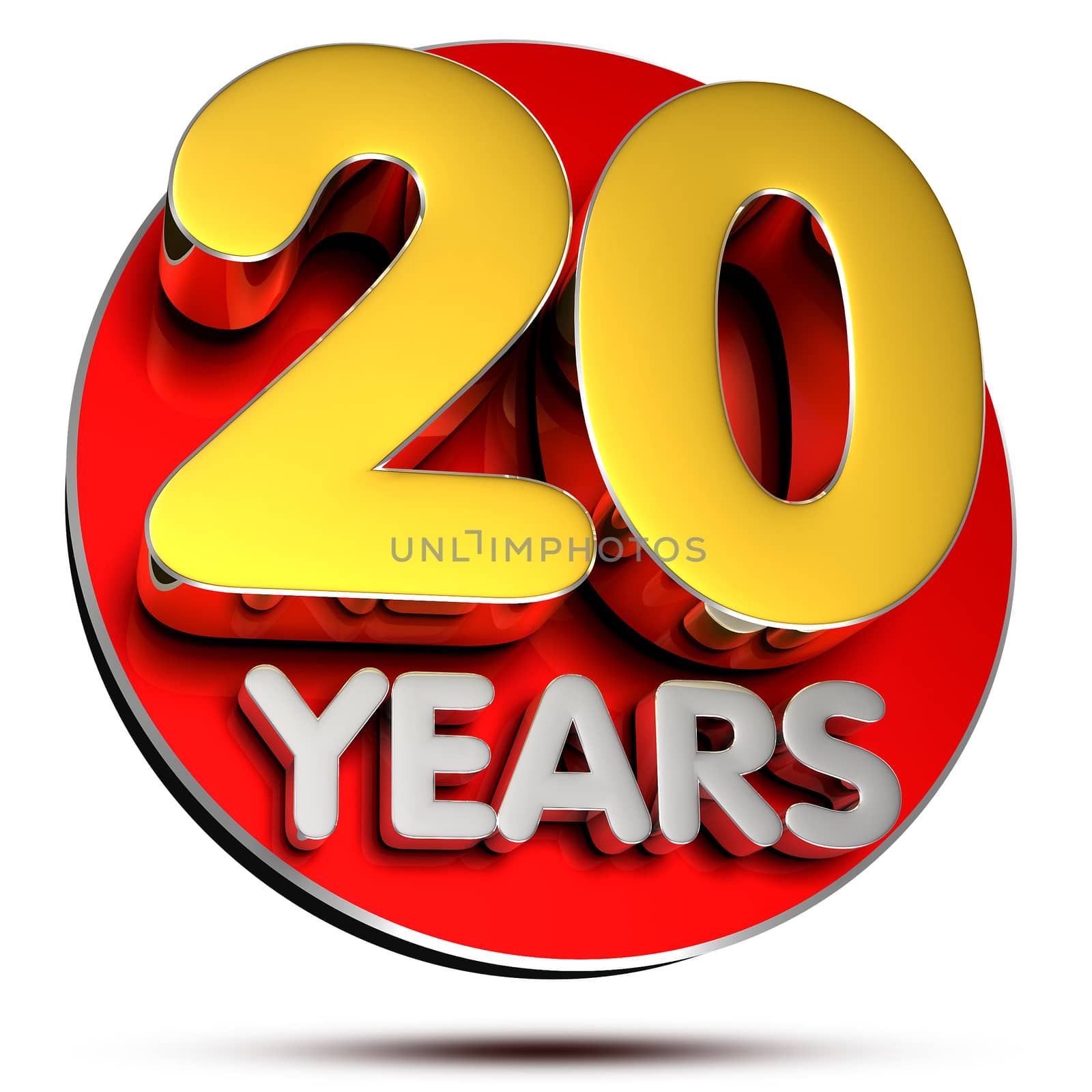 20 Years 3D.(with Clipping Path). by thitimontoyai