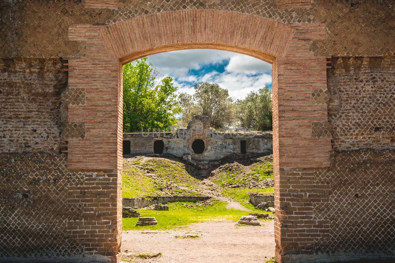 archaeology ruins roman civilization catacombs in Rome Tivoli - Lazio - Italy .