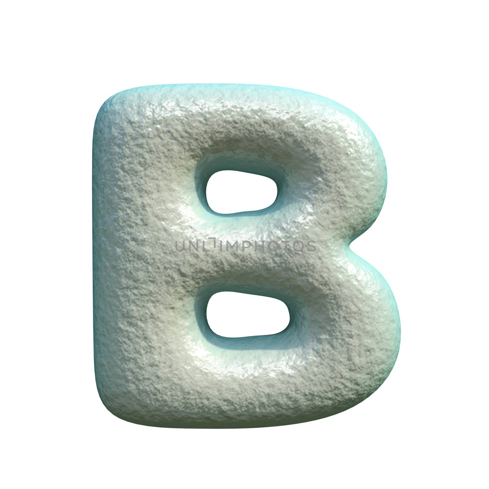 Grey blue clay font Letter B 3D by djmilic