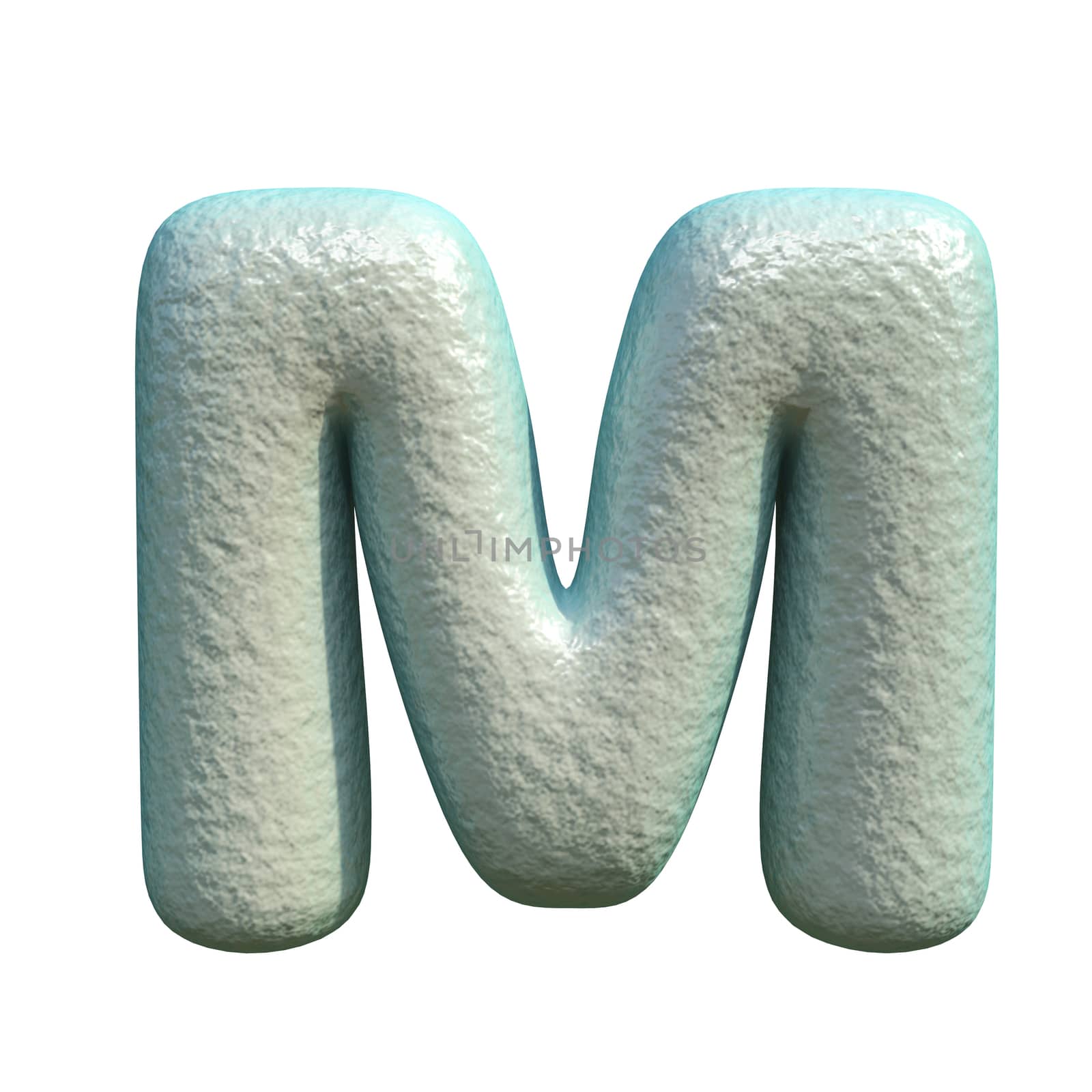 Grey blue clay font Letter M 3D by djmilic
