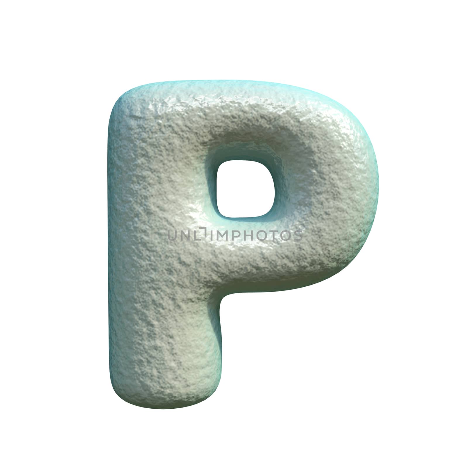 Grey blue clay font Letter P 3D by djmilic