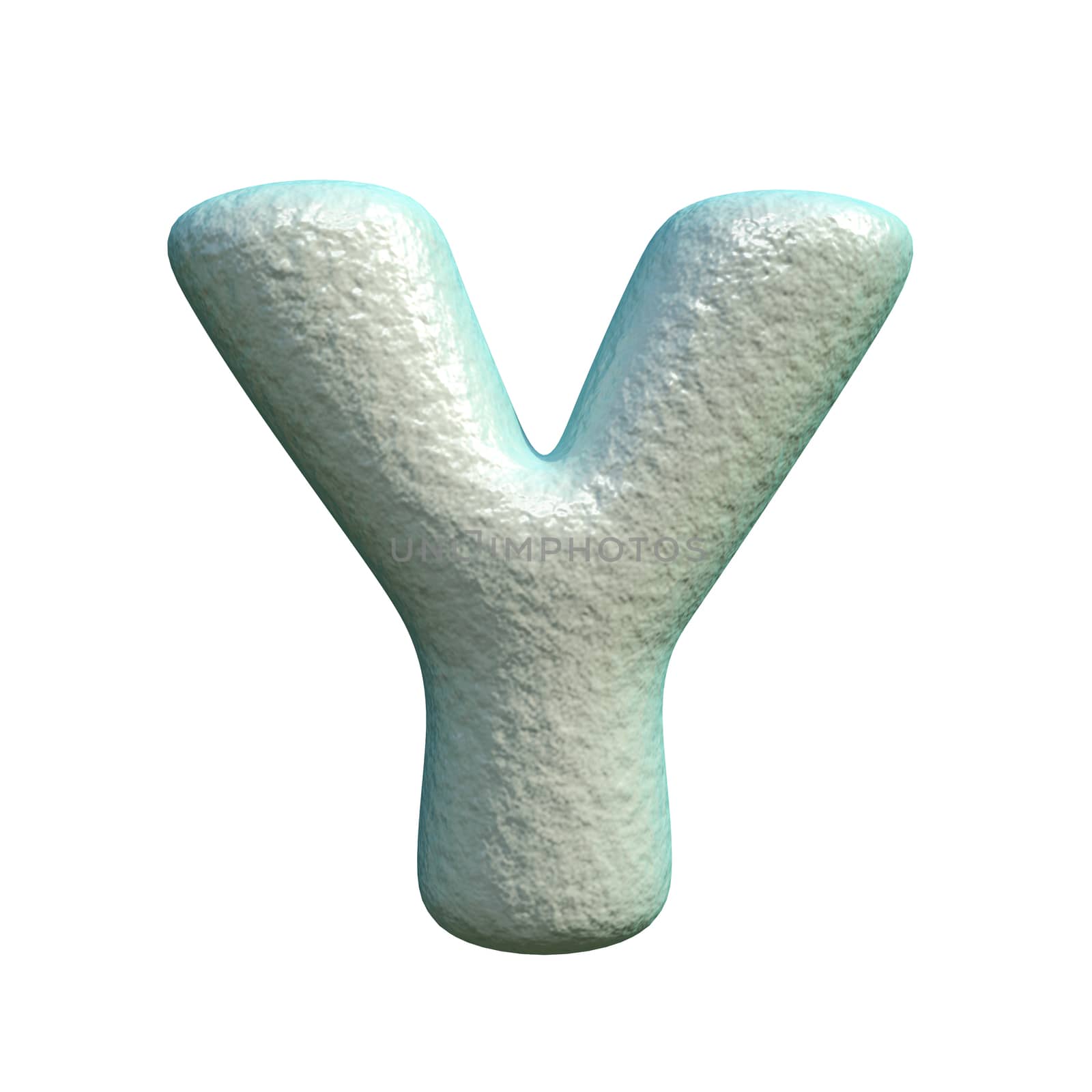 Grey blue clay font Letter Y 3D by djmilic