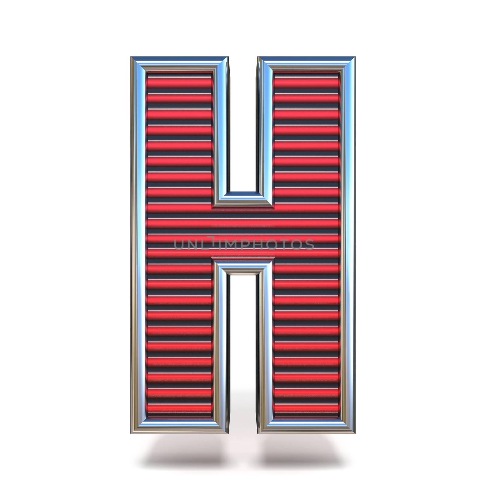 Metal red lines font Letter H 3D by djmilic