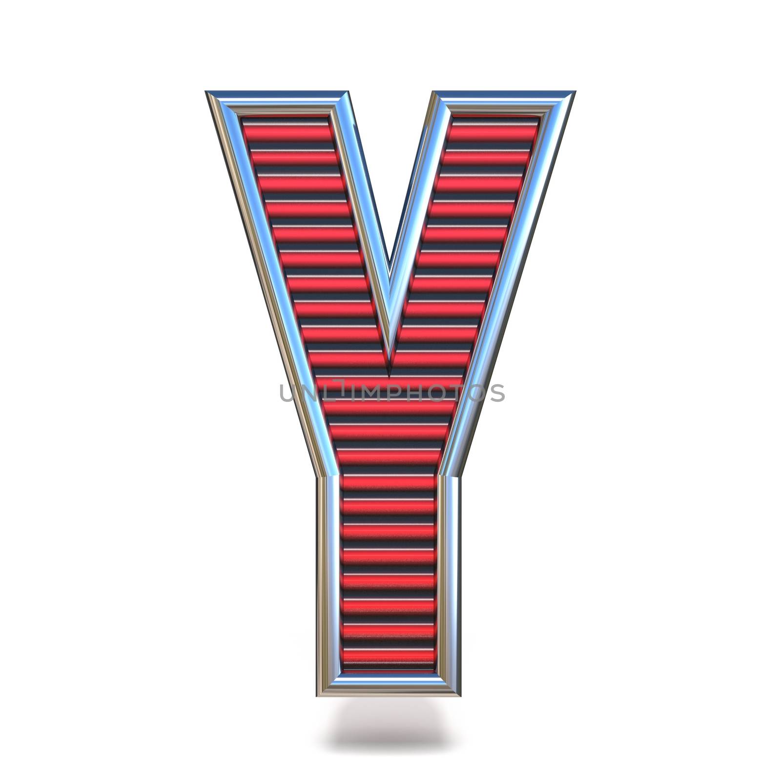 Metal red lines font Letter Y 3D by djmilic