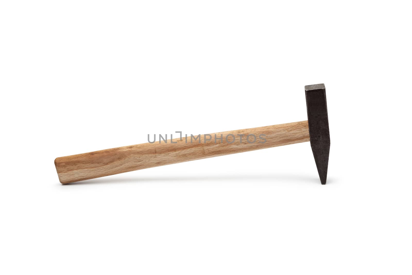 Metal Hammer with Wooden Handle isolated on white background. With clipping path