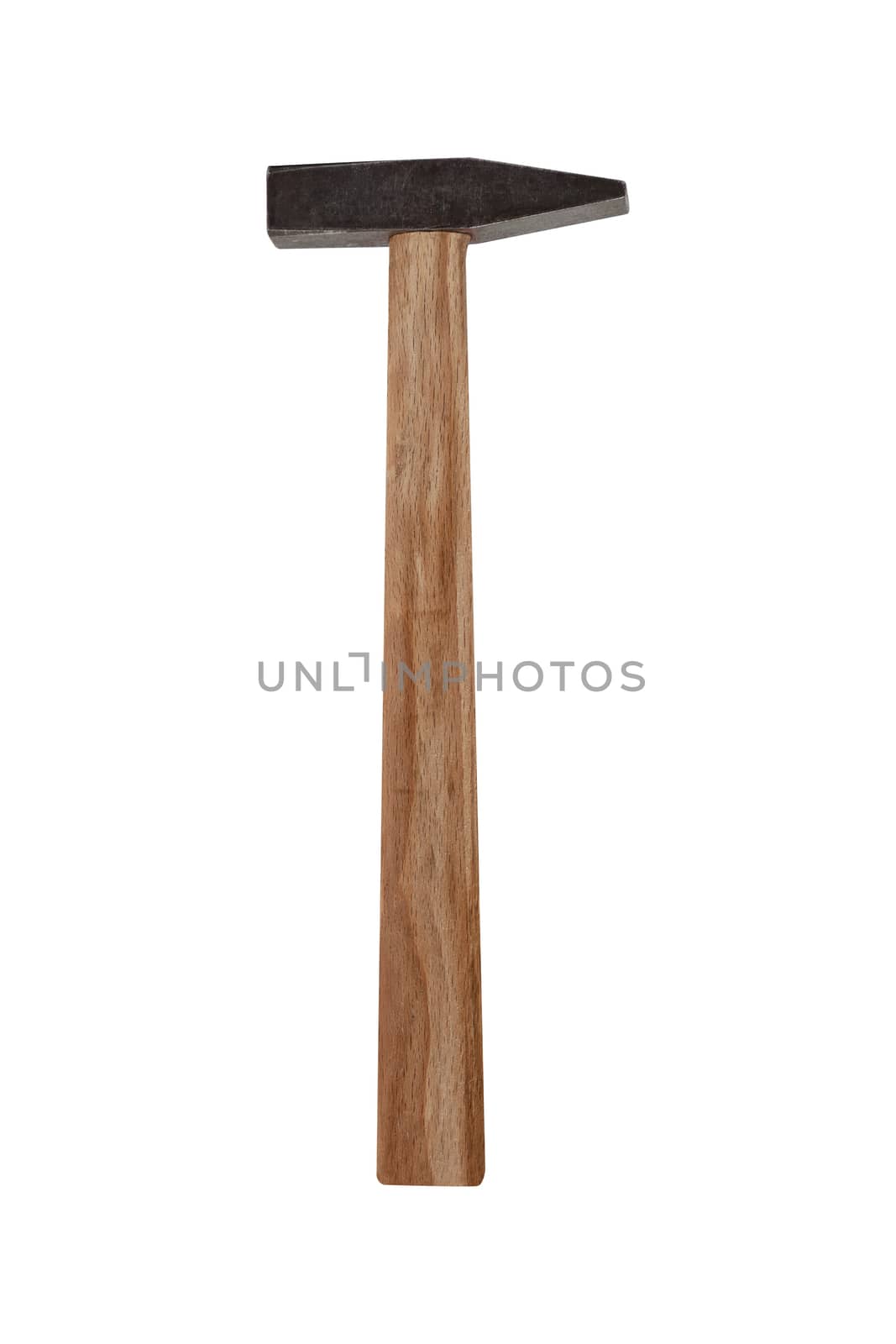 Metal Hammer with Wooden Handle isolated on white background. With clipping path