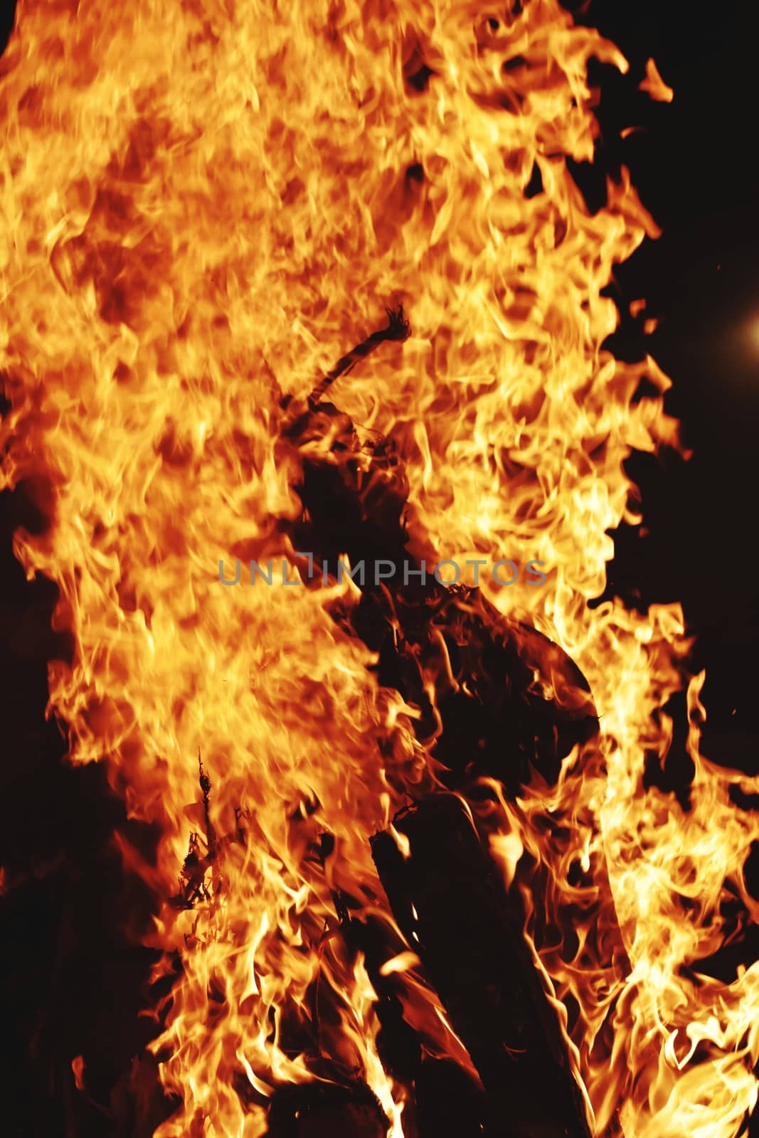 Closeup of Fire at time of festival