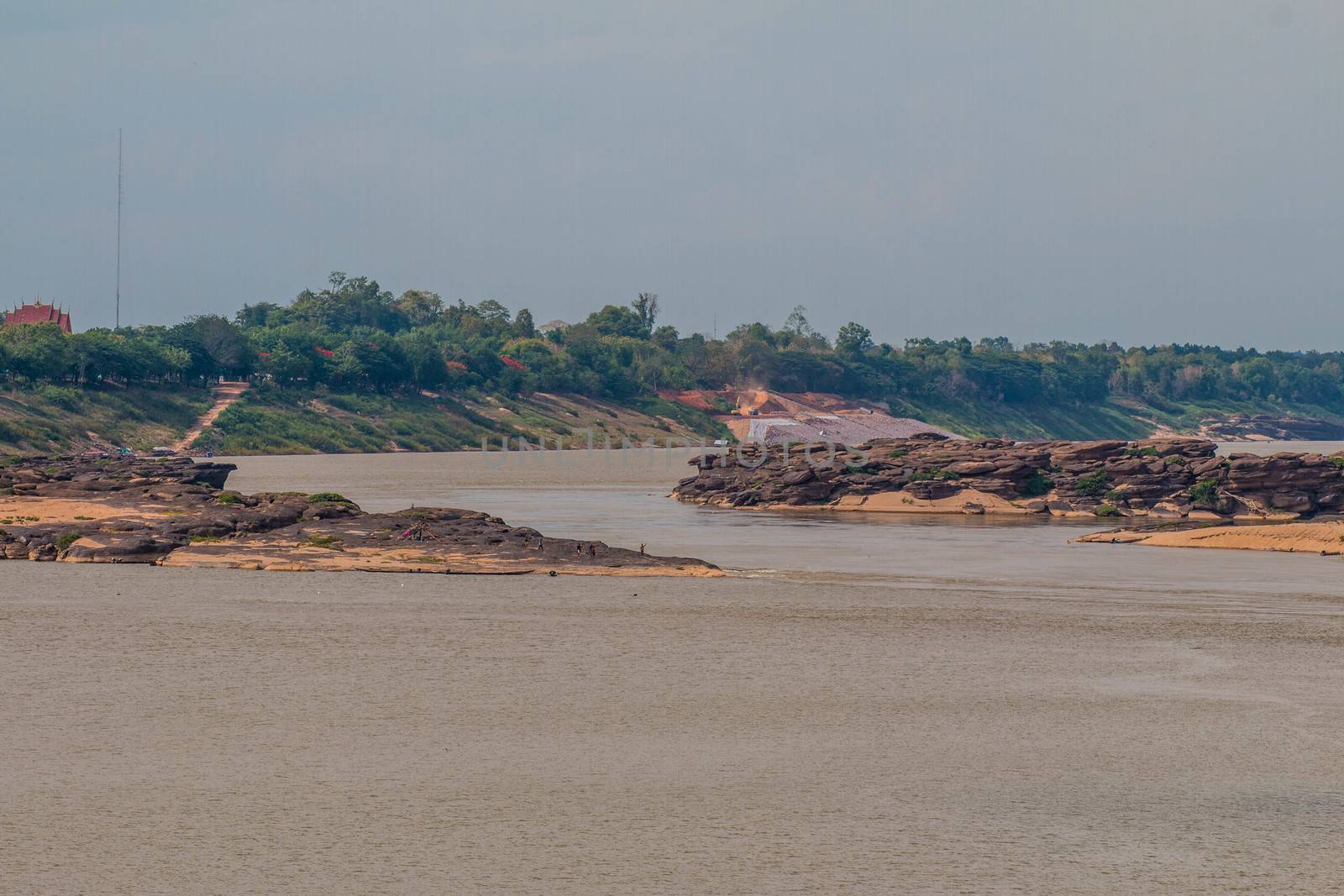 Island mekong river and Thai-Laos