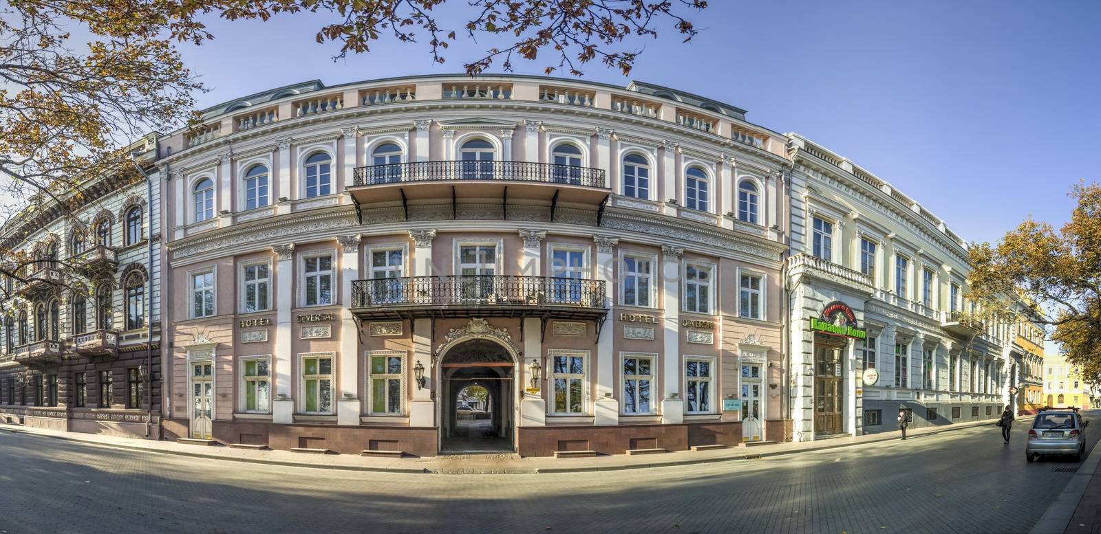 Odessa, Ukraine - 09.11.2018. Luxury hotel De Versal in the historic center of the Odessa city.