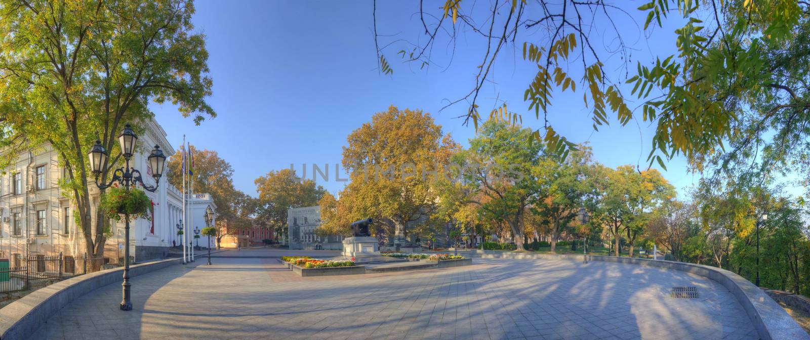 Primorsky Boulevard in Odessa at fall by Multipedia