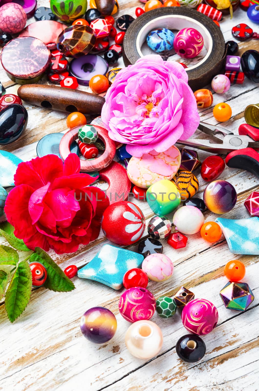 Beads, colorful beads by LMykola