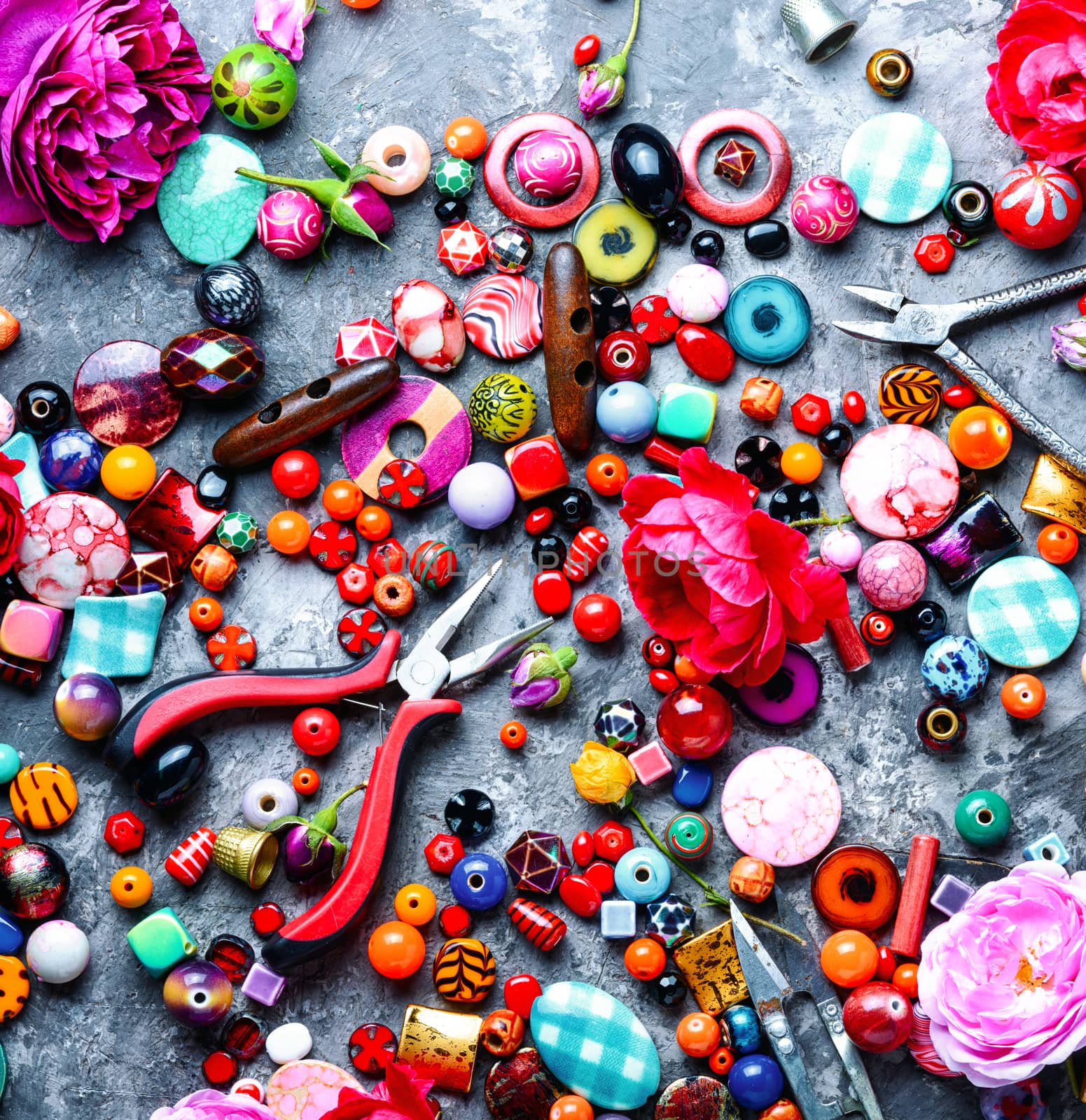 Beading process,colorful beads by LMykola