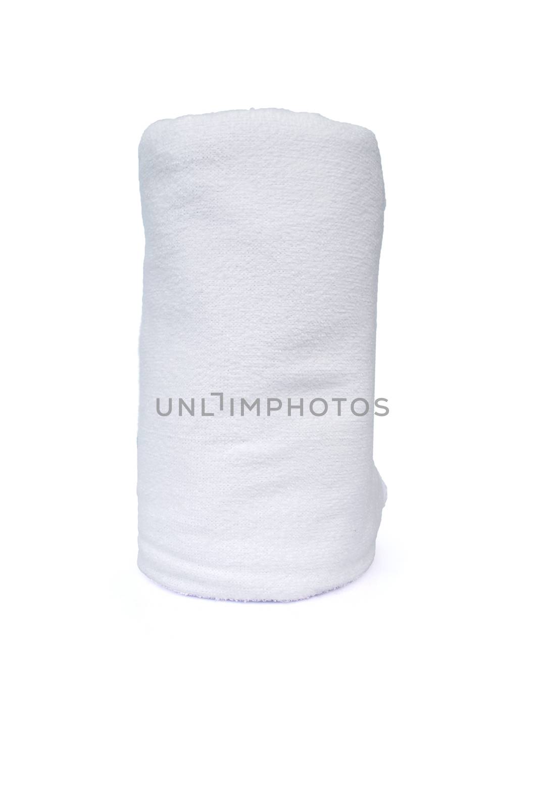 White towel on white background.(with Clipping Path).
