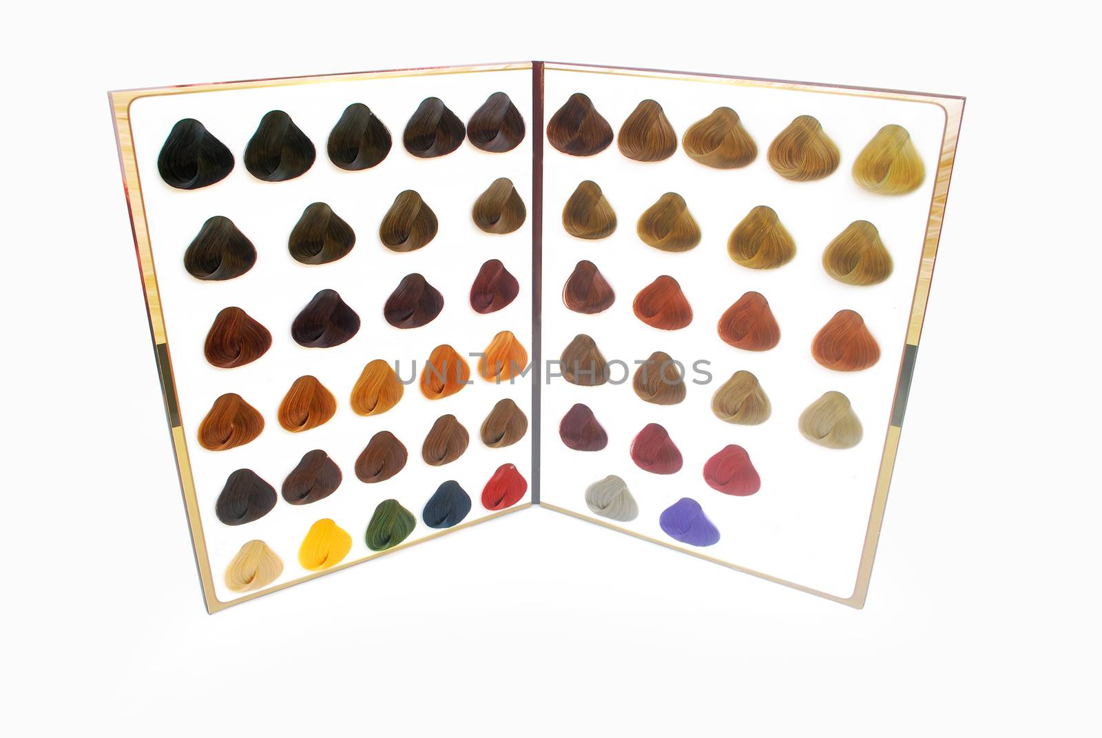 Hair color book on white background,Making new hair color(with Clipping Path).